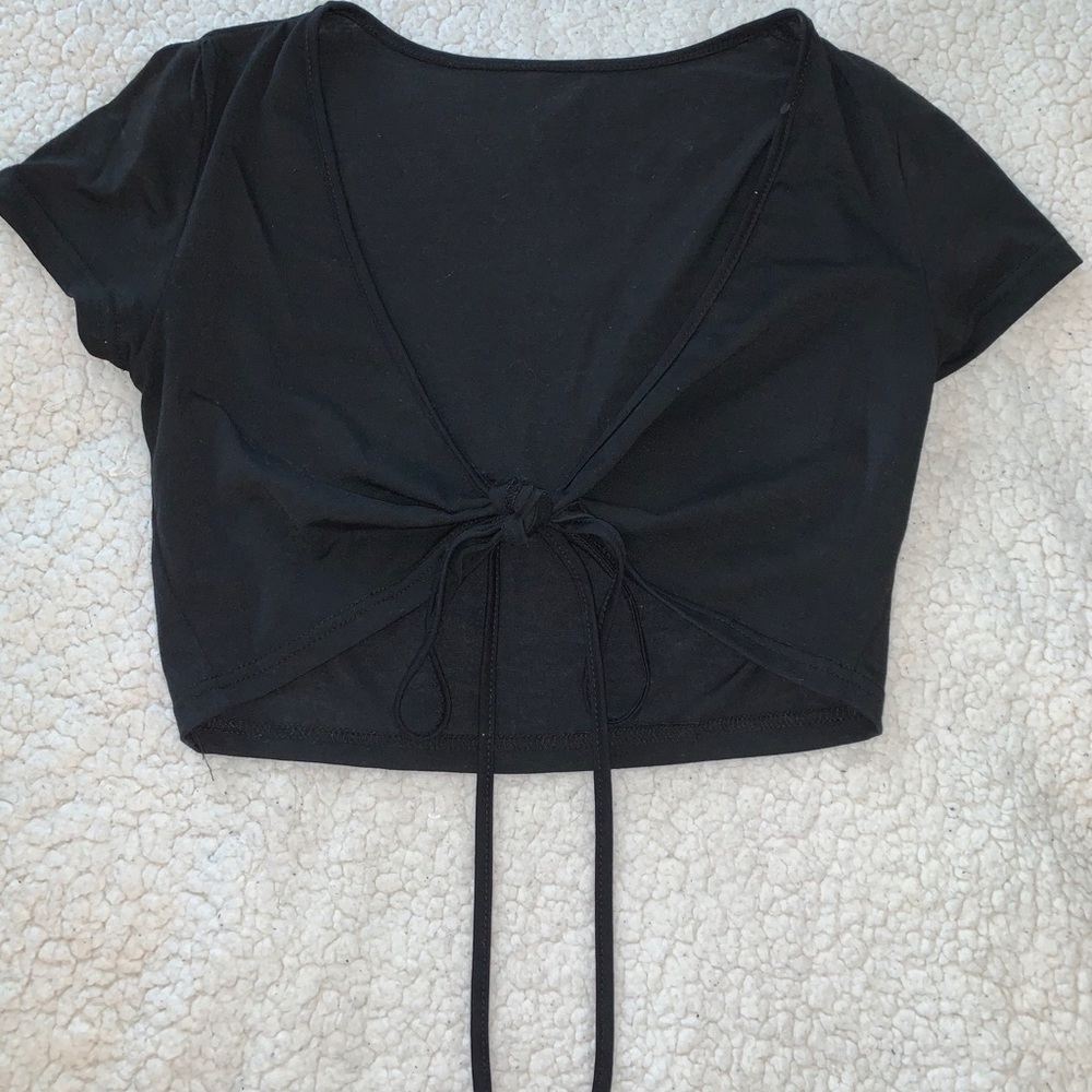black tie front top